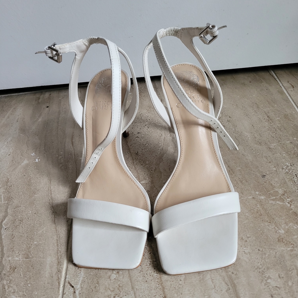 Vince Camuto White Strappy Heels